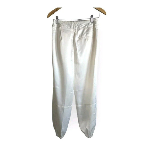 Maeve Anthropologie Parachute Pants Women's 4 Cream Satin Belted NWT - Picture 8 of 8